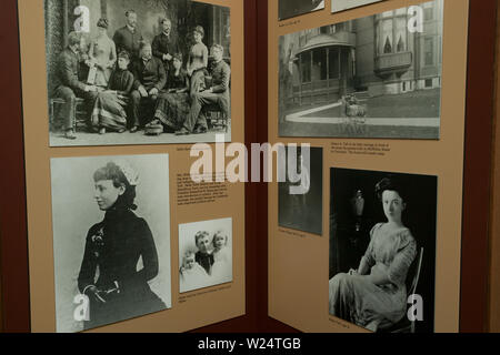 Pannello presenta a William Howard Taft National Historic Site a Cincinnati, Ohio, Stati Uniti d'America Foto Stock