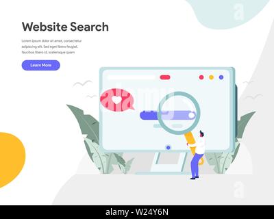 Ricerca sul sito illustrazione del concetto. Appartamento moderno concetto di design della pagina web design per il sito web e il sito web mobile.illustrazione vettoriale EPS 10 Illustrazione Vettoriale