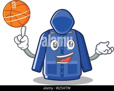 Con basket impermeabile è appeso in cartoon armadio Illustrazione Vettoriale