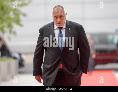 Posen, Polonia. 05 Luglio, 2019. Boyko Borisov, Primo Ministro della Bulgaria, viene fornito ai paesi dei Balcani occidentali svoltosi. Obiettivo del vertice è quello di assistere i paesi dei Balcani sulla loro strada per la possibile adesione all' Unione europea. Credito: Monika Skolimowska/dpa-Zentralbild/dpa/Alamy Live News Foto Stock