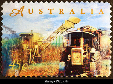 Macchine agricole su australian francobollo Foto Stock