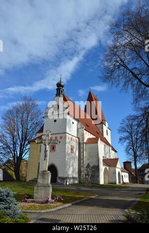 Chiesa di San Nicola, Horní Stropnice, Repubblica Ceca, Europa Foto Stock