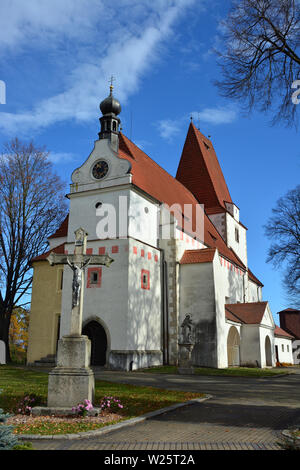 Chiesa di San Nicola, Horní Stropnice, Repubblica Ceca, Europa Foto Stock