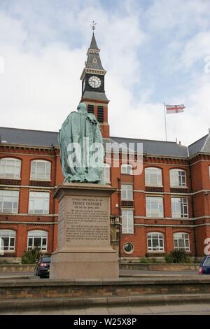 Statua del Principe Albert, Grimsby Uffici Dock Foto Stock
