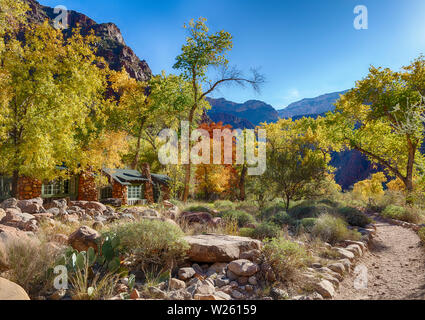 Il fantoccio Ranch è una destinazione turistica che si trova nei pressi del fiume Colorado in corrispondenza del fondo del Grand Canyon. Foto Stock