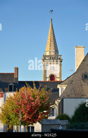 La chiesa di Notre Dame de Bonne Nouvelle a Damgan, un comune nel dipartimento di Morbihan, della Bretagna nel nord-ovest della Francia. Foto Stock