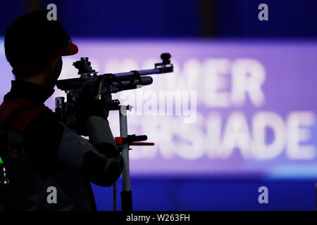 Masaya Endo (JPN), 6 luglio 2019 - Tiro a Segno - fucile : il trentesimo Universiade estiva 2019 Napoli Uomini 10m Air Rifle Qualificazione presso la Mostra dltremare, Napoli, Italia. (Foto di Naoki Morita/AFLO SPORT) Foto Stock