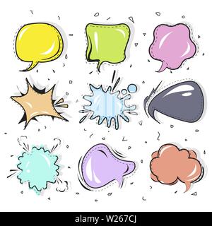 Fumetto fumetti pop art style. Illustrazione Vettoriale di casella di palloncino di fumetti, bolla di comunicazione chat Illustrazione Vettoriale