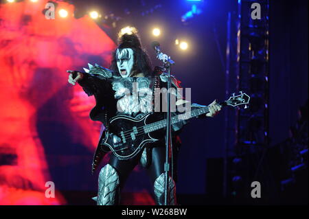 KISS esegue a Hellfest, Clisson in Francia il "fine della strada tour, Giugno 22nd, 2019 Foto Stock