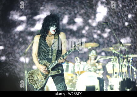 KISS esegue a Hellfest, Clisson in Francia il "fine della strada tour, Giugno 22nd, 2019 Foto Stock