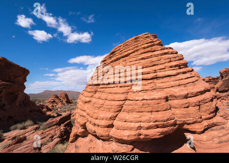 Beehive formazioni rocciose presso il Parco della Valle di Fire State, Nevada, Stati Uniti d'America. Foto Stock