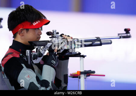 Mostra dltremare, Napoli, Italia. 6 Luglio, 2019. Masaya Endo (JPN), 6 luglio 2019 - Tiro a Segno - fucile : il trentesimo Universiade estiva 2019 Napoli Uomini 10m Air Rifle Qualificazione presso la Mostra dltremare, Napoli, Italia. Credito: Naoki Morita AFLO/sport/Alamy Live News Foto Stock