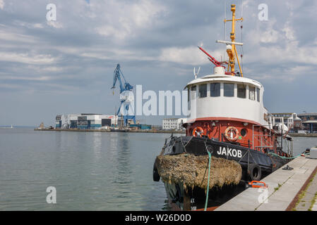 Aarhus, Danimarca - 19 Giugno 2019: il porto di Aarhus in Danimarca Foto Stock