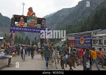 Amarnath Yatra, 2019, Kashmir India, Asia, pellegrinaggio indù Foto Stock