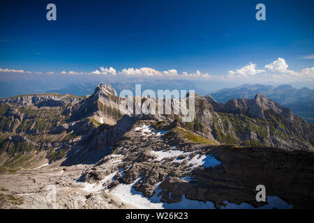 Swiss alpes vista dal Säntis picco Foto Stock