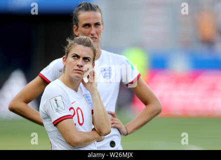 L'Inghilterra del Karen Carney alla fine della FIFA Coppa del Mondo Donne terzo posto Play-Off allo Stade de Nice, Nice. Foto Stock