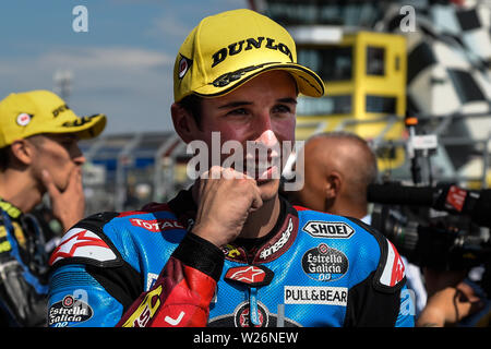 6 luglio 2019, Sachsenring Motorsport racing circuito, Hohenstein-ernstthal, Chemnitz, in Sassonia, Germania; MotoGP di Germania le sessioni di qualifica; Moto 2 rider Alex Marquez 1° in qualifica Credit: Azione Plus immagini di sport/Alamy Live News Foto Stock