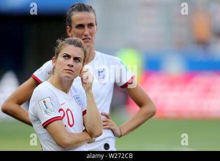 L'Inghilterra del Karen Carney alla fine della FIFA Coppa del Mondo Donne terzo posto Play-Off allo Stade de Nice, Nice. Foto Stock