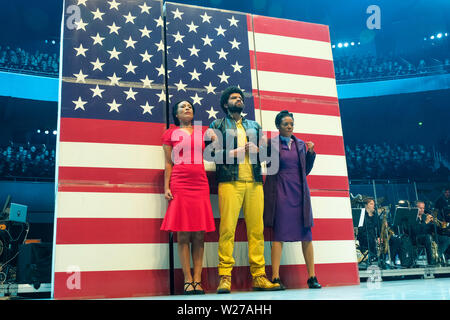 La corale musical 'Martin Luther King' è stata eseguita su 20.6.2019 presso la chiesa protestante del Congresso Dortmund Westfalenhalle con più di 2.000 partecipanti. Foto Stock
