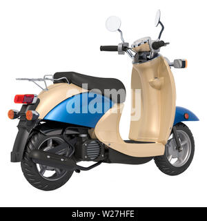 Classico scooter, ciclomotore. 3D rendering isolati su sfondo bianco Foto Stock