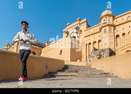 Forte Amber, Jaipur, Rajasthan, India Foto Stock