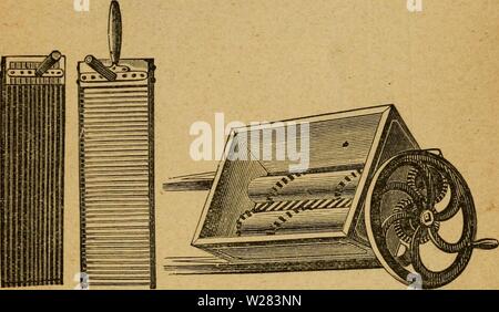 Immagine di archivio da pagina 354 del casaro's manuale; una pratica. Il casaro's manuale; una pratica Treatise on il caseificio dairymansmanualp00stufare Anno: 1888 Fare il formaggio. 349 potenza almeno farà tutto il sollevamento, pompaggio o forc- ing acqua per lavaggio e macinazione di cagliata. La vulcanizzazione superiore-camera, o il seminterrato se che viene impiegato è arredata in modo descritto, e di un ascensore per la movimentazione del -il formaggio sarà trovato molto conveniente. Un canale di scorrimento servirà anche per passare il formaggio dalla parte superiore al piano inferiore. Lo stile di costruzione per una fabbrica può essere variata per adattarsi alla tas Foto Stock