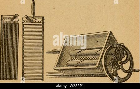 Immagine di archivio da pagina 354 del casaro's manuale; una pratica. Il casaro's manuale; una pratica Treatise on il caseificio dairymansmanualp01stufare Anno: 1888 Formaggi JIAKIJS"GT. 349 potenza almeno farà tutto il sollevamento, pompaggio o forc- ing acqua per lavaggio e macinazione di cagliata. La vulcanizzazione superiore-camera, o il seminterrato se che viene impiegato è arredata in modo descritto, e di un ascensore per la movimentazione del formaggio sarà trovato molto conveniente. Un canale di scorrimento servirà anche per passare il formaggio dalla parte superiore al piano inferiore. Lo stile di costruzione per una fabbrica può essere variata per adattarsi alla Foto Stock