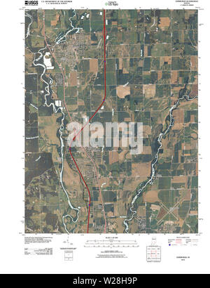USGS TOPO Map Indiana in Edinburgh 20100528 TM il restauro Foto Stock