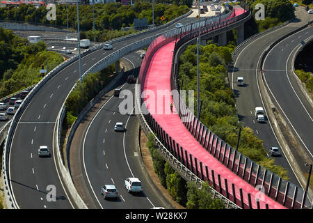 Pendolari sulle autostrade e cycleway Lightpath, Auckland, Isola del nord, Nuova Zelanda Foto Stock