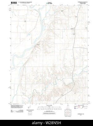 USGS TOPO Map Indiana a Fairbanks 20111012 TM il restauro Foto Stock