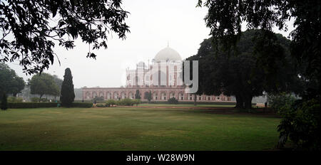 Tomba di Humayun giardini, Delhi, India Foto Stock