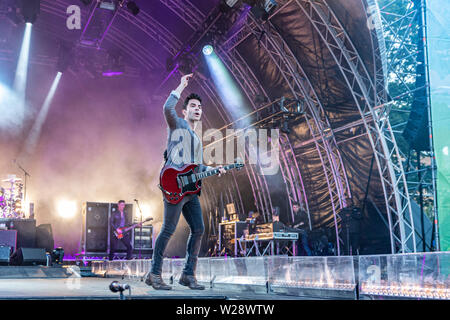 Kelly Jones da Welsh Rock band Stereophonics esegue sul palco in Trinity College di Dublino come parte del Summer Festival di serie. Foto Stock