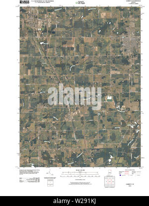 USGS TOPO Map Indiana IN Garrett 20100514 TM il restauro Foto Stock