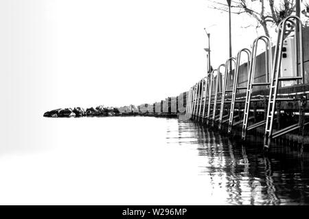 Immagine a lago Leman nella città di Losanna Foto Stock