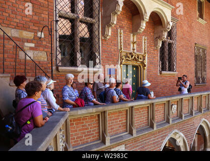 Cracovia. Cracovia. La Polonia. Collegium Maius (latino: il Grande College) dell'Università Iagellonica, il più antico edificio di accademia, ora museo. Foto Stock