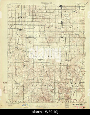 USGS TOPO Map Indiana IN Haubstadt 160496 1903 62500 Restauro Foto Stock