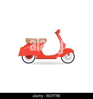 Vintage vettore Scooter isolare su sfondo bianco. Illustrazione Vettoriale