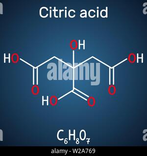 Acido citrico molecola, si trova negli agrumi, limoni e limette. Viene  utilizzato come additivo alimentare, agenti di pulizia, supplementi  nutrizionali. Strutturali Immagine e Vettoriale - Alamy