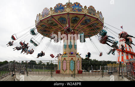 Una vista generale del parco di divertimenti al 2019 Northampton town visualizza Foto Stock
