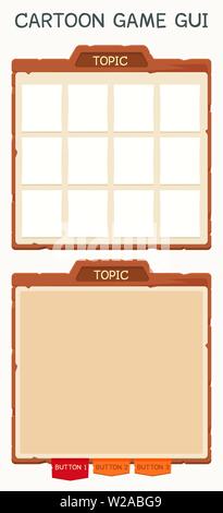 Cartoon gioco set di gui Illustrazione Vettoriale