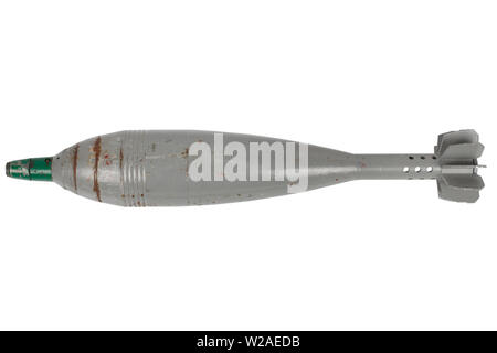 120 mm mortaio russo shell di tipo 1938 anno isolato su sfondo bianco Foto Stock