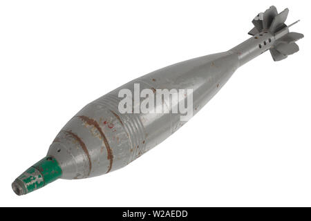 120 mm mortaio russo shell di tipo 1938 anno isolato su sfondo bianco Foto Stock