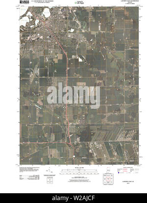 USGS TOPO Map Indiana a LaPorte est 20100609 TM il restauro Foto Stock