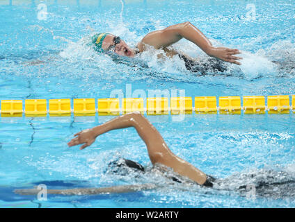 Piscina Scandone, Napoli, Italia. 7 Luglio, 2019. Trentesimo Universiade estiva giornata di gara 4 femminile; 1500m Freestyle Finale, il Moesha Johnson (AUS) Credito: Azione Sport Plus/Alamy Live News Foto Stock