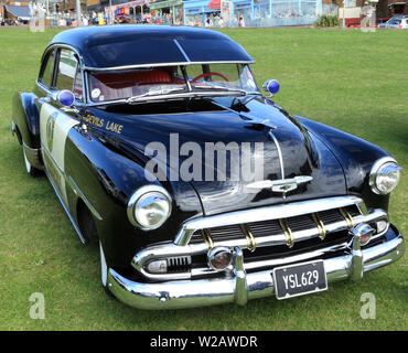 Il Dakota del Nord, stato, autostrada auto di pattuglia, veicolo, automobile, Chevrolet, 1951 Vintage, Devil's Lake Foto Stock