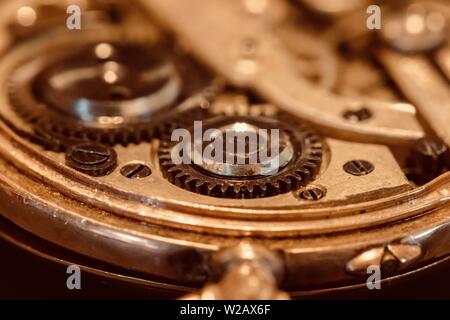 Il vecchio orologio da tasca close up Foto Stock