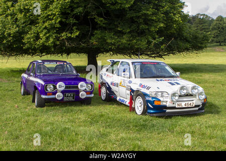 1989 80s Ford Ford Sierra Cosworth Sapphire; classici automobilisti, storici, motori d'epoca e da collezione; collezione di auto e veicoli veterani. Foto Stock