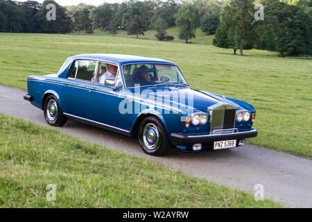 PNZ5368 Rolls Royce 1980 historics, motori vintage e collezionismo 2019; Leighton Hall raccolta trasporto di autovetture e veicoli veterano dei tempi passati. Foto Stock