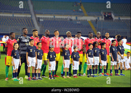 Il Cairo, Egitto. 7 Luglio, 2019. Il team di Guinea durante l'Algeria vs Guinea.Totale Africa Coppa delle Nazioni Egitto 2019 al giugno 30 stadium est del Cairo.foto: Chokri Mahjoub Credito: Chokri Mahjoub/ZUMA filo/Alamy Live News Foto Stock