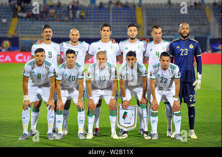 Il Cairo, Egitto. 7 Luglio, 2019. Team di Algeria durante l'Algeria vs Guinea.Totale Africa Coppa delle Nazioni Egitto 2019 al giugno 30 stadium est del Cairo.foto: Chokri Mahjoub Credito: Chokri Mahjoub/ZUMA filo/Alamy Live News Foto Stock